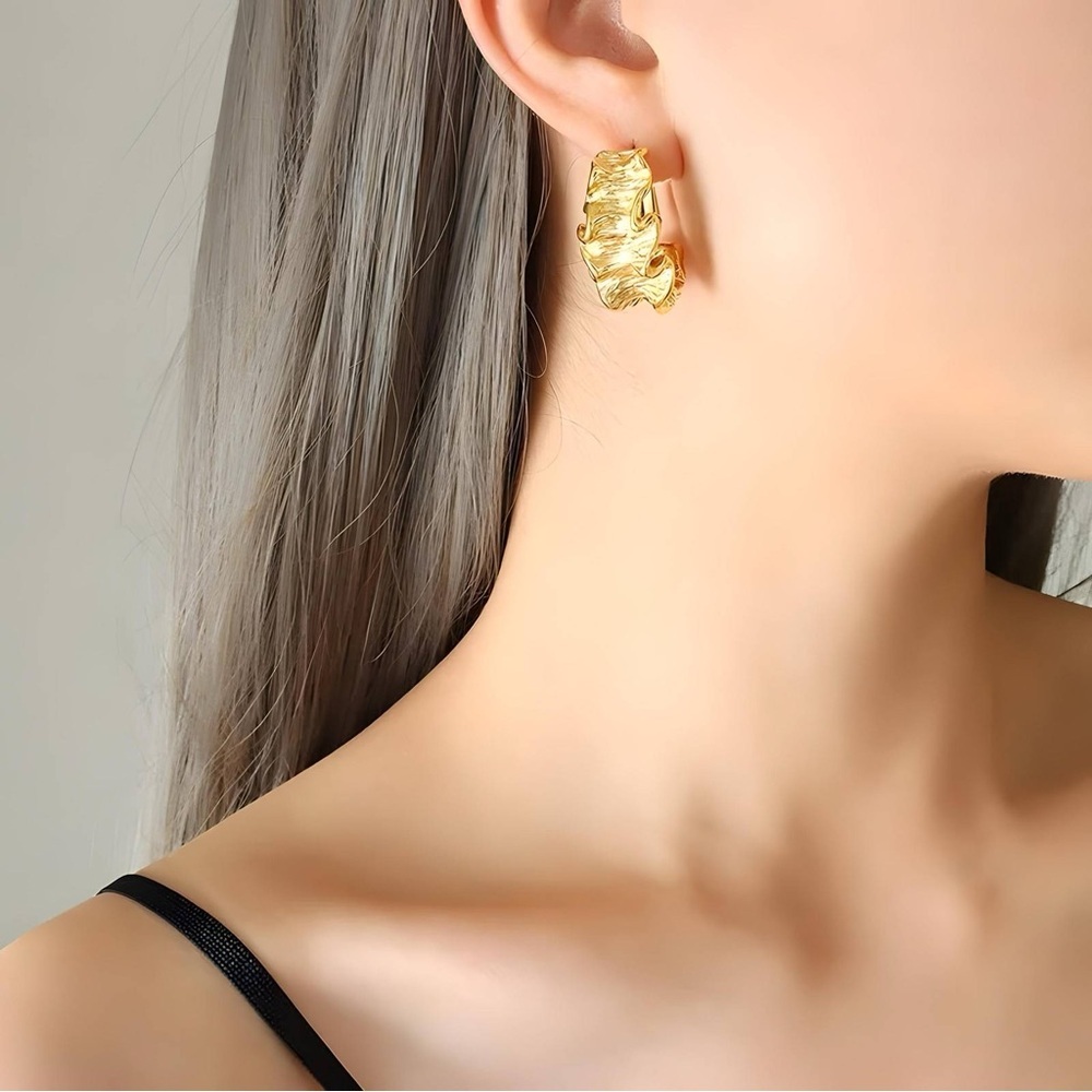 Gold Twisted Drop Earrings